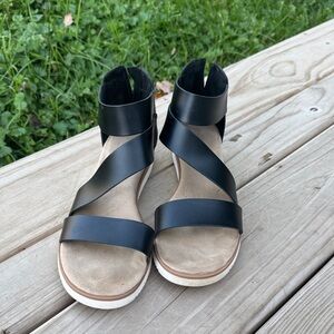 Black Strappy Sandals for Women